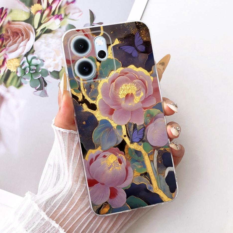For Oppo Reno 14 Pro Case Reno14 F 5G Colorful Flowers Painted Cover Soft Slim Phone Case For Oppo Reno 14F Reno14 FS Pro Fundas