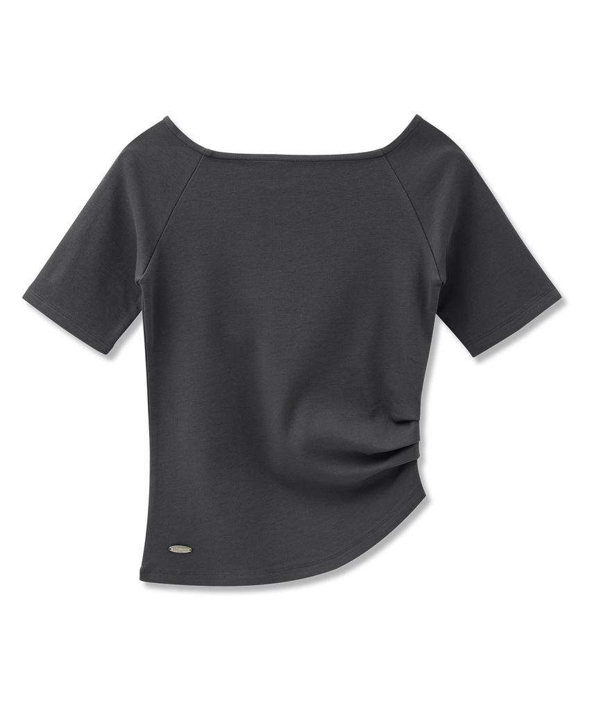 VIVACIOUS Divin Boat Neck Side Tuck T-Shirt_4 Colors