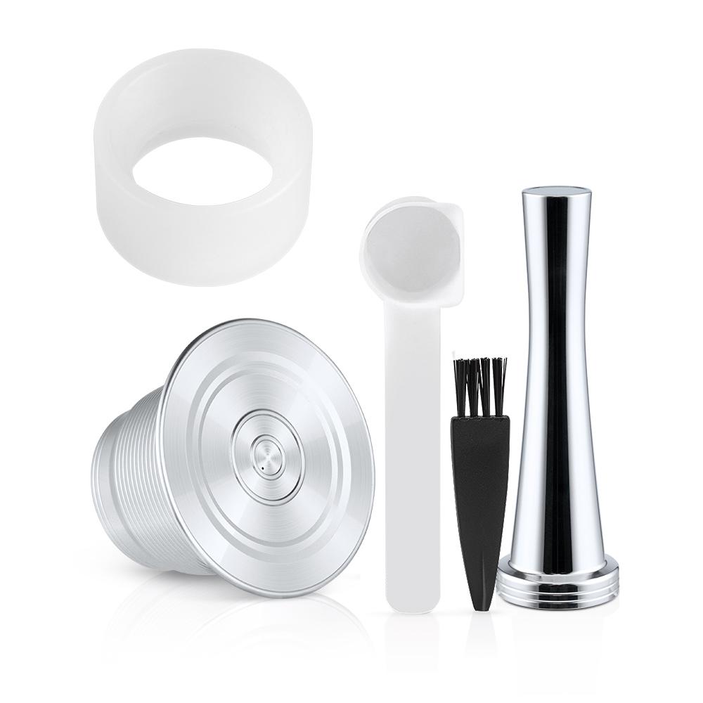 Capsula Caffè Ricaricabile Nespresso Pod Filtro Caffè Espresso in Acciaio Inossidabile con Pressino Capsula Riutilizzabile Articoli per Caffè