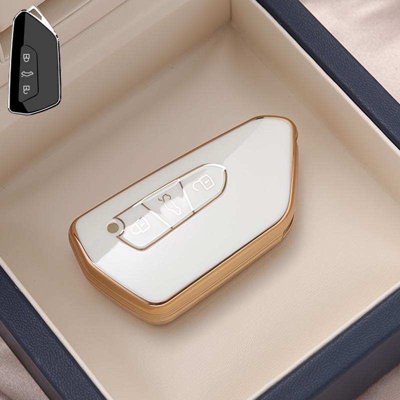 Tpu Car Key Case Cover Protect Shell Bag For Vw Volkswagen Golf 8 Mk8 Id.3 Id.4 Cupra Skoda Octavia A8 Seat Leon Mk4 Formentor
