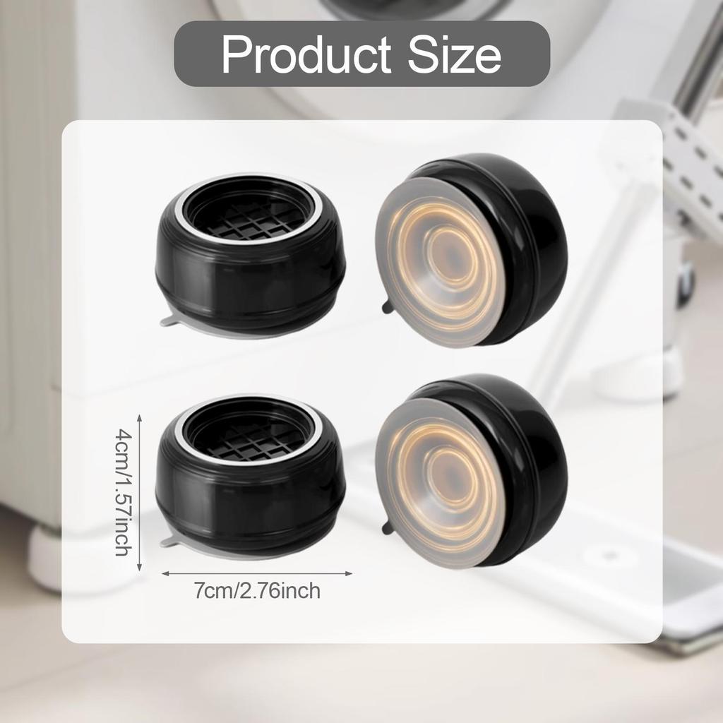 4Pcs Anti Vibration Pads for Washing Machine Provides Stability Support Feet