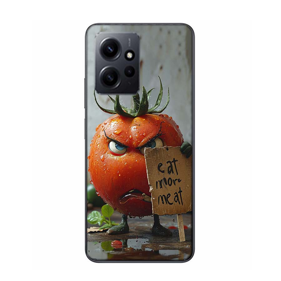 Angry Tomatoes Phone Case For Redmi 12 13C 12C 15C 9 10 10C Note 13 Pro Plus 14 15 Pro 9T 9C 9A TPU Soft Cover Clear Cell Cases
