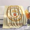 Custom Name Manchester City Flannel Blanket, High quality Comfortable for All Seasons, Home Decor, Warmth and Comfort