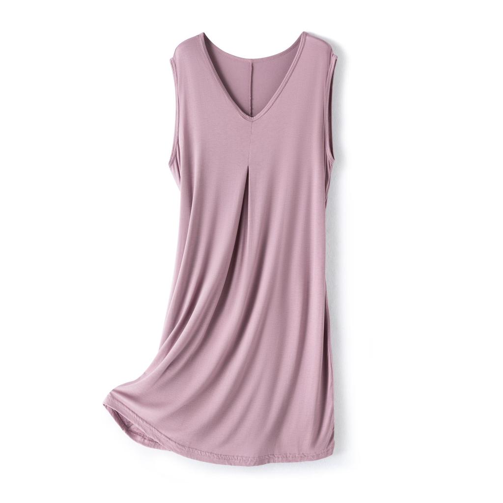 Women's Plus Size Sleeveless Long Solid Color Dress for Spring and Summer - Perfect for Home and Outer Wear