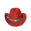 Jewel Ethnic Style Cowboy Hat, Crimped Felt Hat, Western Hat, Outdoor Riding Hat, Men's and Women's Cowboy Hats
