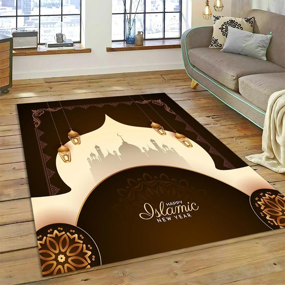 Muslimischer Islam Gebetsteppich zur Wohnzimmerdekoration Teppiche Zuhause Sofa Kaffeetisch Rutschfest Schlafzimmer Bettseite Bodenmatte Waschbar