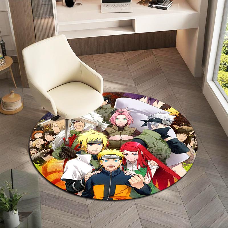 Famous cartoon NARUTO protagonist Uzumaki Naruto round carpet soft home decoration anti-slip door mat outdoor picnic mat carpet M4