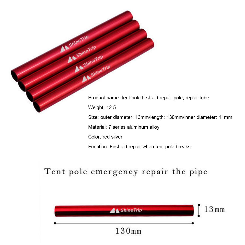 H1# 4pcs Rod Mending Pipe Lengthen 13cm Mending Pipe Camping Repair Tent Accesso