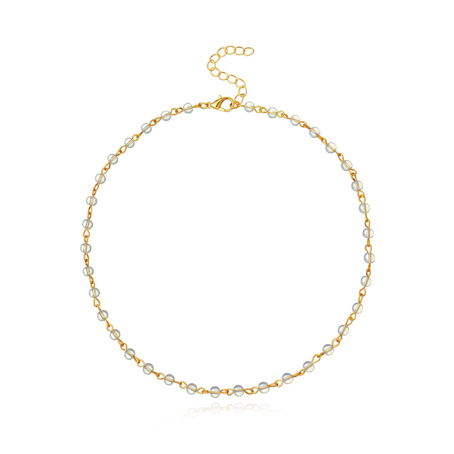 E-commerce personalized simple bead accessories collarbone chain necklace