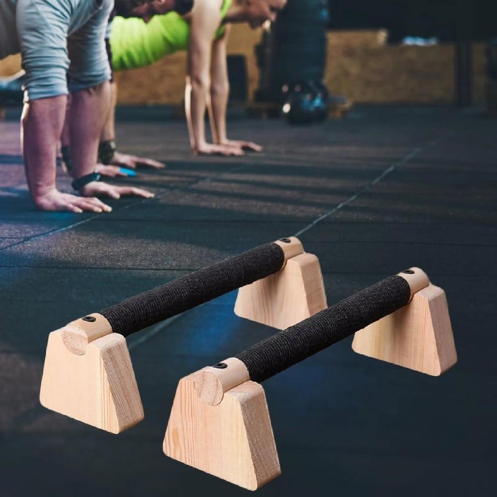 1 Pair Non-slip Parallettes Bars Multipurpose Push-up Stand Wooden Push Up Bar  Home Workout