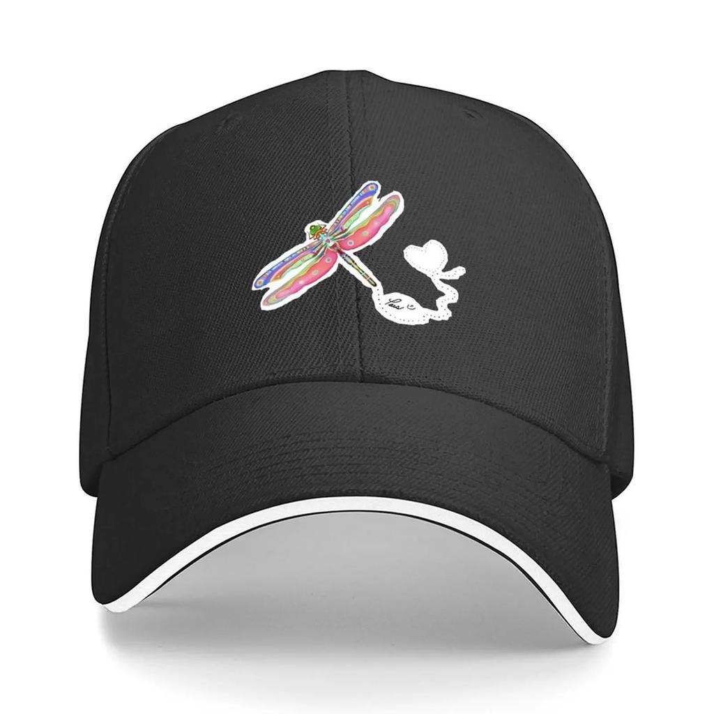 Colorful illustration Dragonfly maid by Pascale Breton Baseball Cap fashionable Streetwear black Unisex Hats Womens