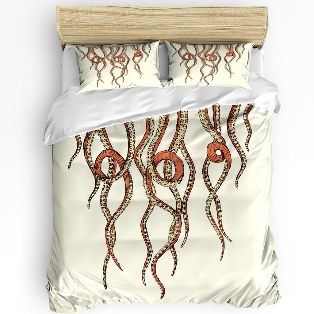 Cthulhu Monster Octopus Black And White Duvet Cover 3pcs Bedding Set Home Textile Quilt Cover Pillowcases Bedding Set No Sheet