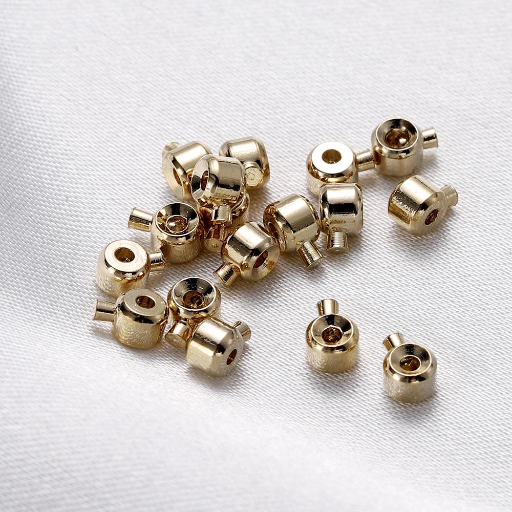 18k Gold-Plated Necklace Clasp Snap Button with Wire Rope and Japanese Positioning Buckle