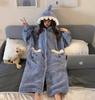 Tzrcyc Shark Romper Overalls, Thick and Cute Winter Pajamas, Long Sleeves, Warm Sleepwear, Fluffy, Perfect for Spring, Autumn, and Winter (Blue)