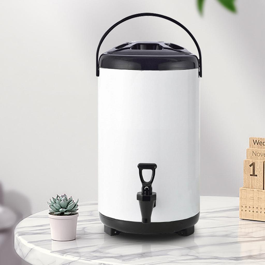 8L Isolierter Heiß- und Kaltgetränkespender Eimer Edelstahl Getränkespender mit Zapfhahn Für Milchtee