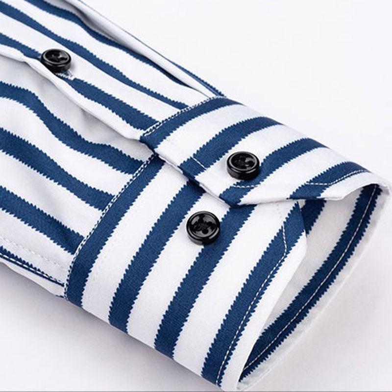 Men's long sleeve shirt Casual stripe non-ironing high quality slim comfortable breathable fashion top spring summer