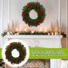 45cm Christmas Red Fruit Pines Needle Wreath Simulation Christmas Day Decoration Door Hanging Wreath