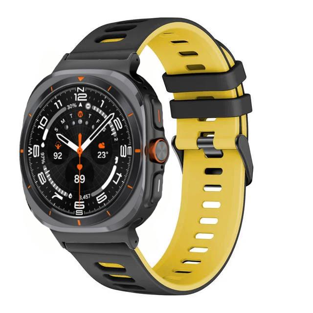 Two-tone Silicone Strap for Samsung Galaxy Watch Ultra 47mm Band Bracelet Wristband for Samsung Galaxy Watch 8 Ultra Belt Correa