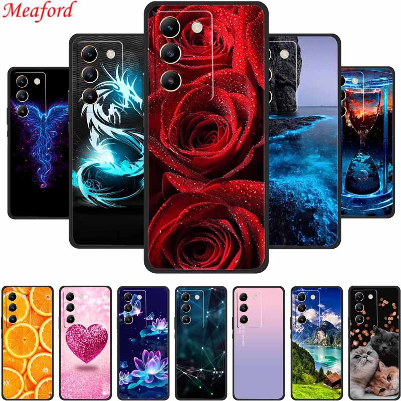 Phone Case For Vivo V30 Lite 4G Back Cover Case Shockproof Black Silicone Soft Funda For Vivo V30 Lite Case 6.67" V 30 Lite Capa
