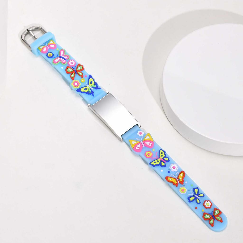 Personalized Bracelet  for Little Boy Girl, Adjustable Silicone ID Wristband with Cute Car Link, Engraving Emergency Jewelry