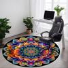 1pc Colorful Mandala Pattern Chair Carpet for Office Non-Slip, Machine Washable Rug for Office - Holiday DecorMachine Made Yy25102900