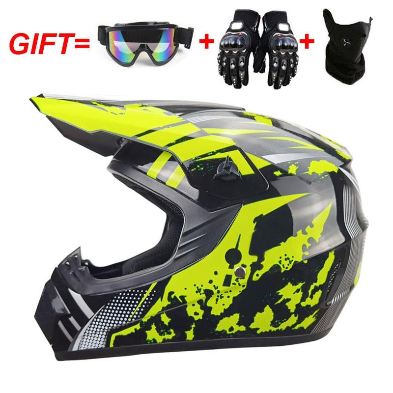 Full Face Motorcycle Helmet Off-Road ATV Dirt Bike Downhill Mountain Karting Adult Unisex ABS Safety Gear