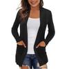 European and American e-commerce solid-color cardigan, casual simple long-sleeve knit jacket for women