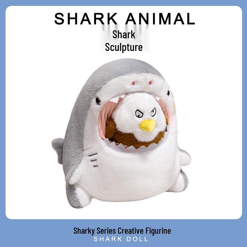 Cute Shark Transformation Plush Figurines - Net Celebrity Series Animal Dolls, Perfect for Qixi Birthday Gifts