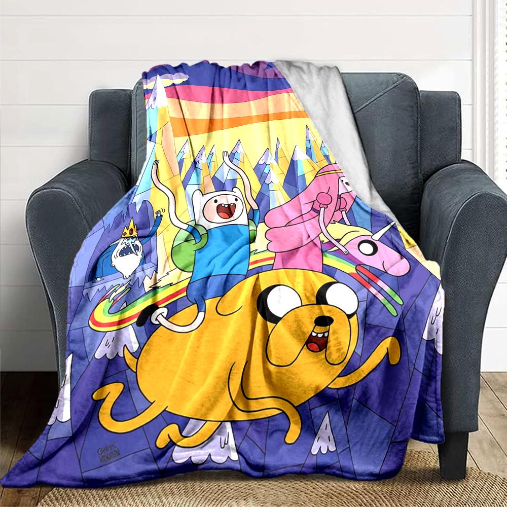 1Pc Adventure Time Characters Blanket For Couch Bed Plush Cozy Fuzzy Blanket Super Soft Warm Blankets For Fall And Winter 0918150