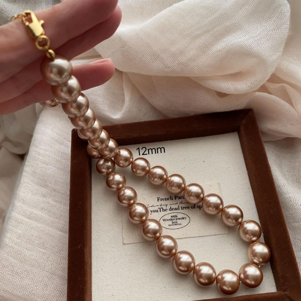 Versatile Necklace, Super Bright Pearl Neck Chain, French Unique Retro Mini Summer Light Luxury Niche