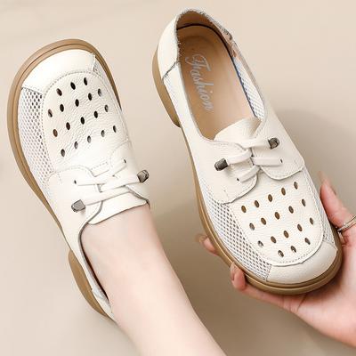 High Quality Lightweight Mom Flats Soft Moccasins Women Genuine Leather Shoes Black Flat Shoes Woman Loafers Casual Shoe