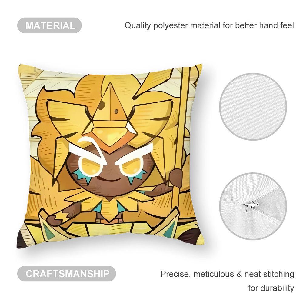 Cookie Run Kingdom Pillow Case 45x45cm - 3D Print Gaming Merch Soft Polyester Fiber Sofa Cushion Cover, Festival Gift for Gamers
