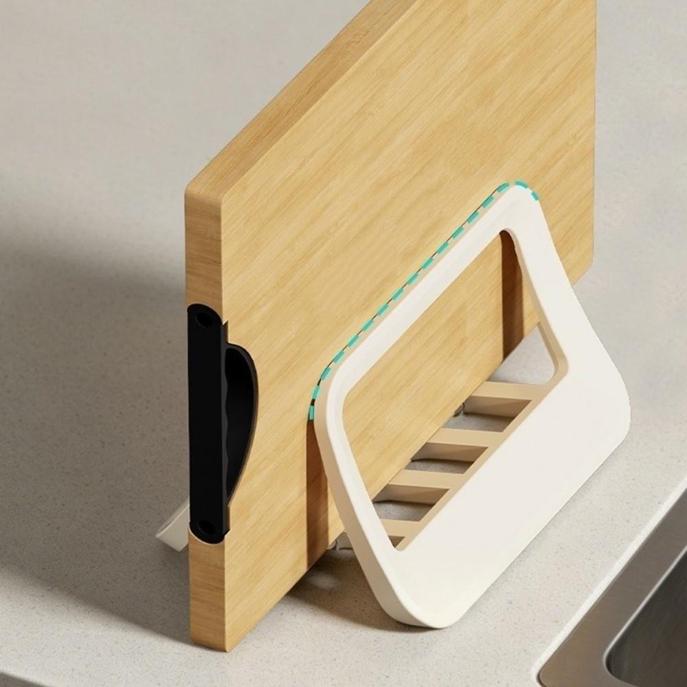 Plastic Pot Lid Storage Rack Breathable Mold-resistant Chopping Board Organizer Stable Space Saving Pot Cover Shelf Pantry