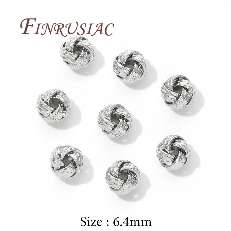 18K Gold Plated Metal Bead Separators For Bracelets,Weave Pattern Beads,Spacer Beads For Jewelry Making DIY Accessories