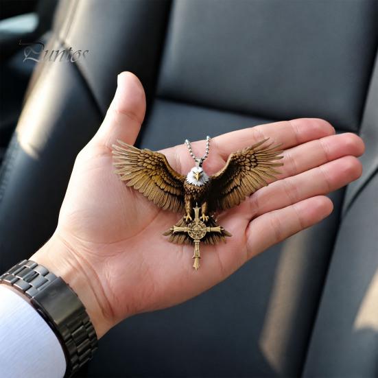 Durable Acrylic Car Interior Pendant Eagle Hanging Ornament, 2D Flat Tough Temperament Decor Rearview Mirror Decor, Lightweight Auto Decoration for