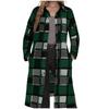 Women's Casual Plaid Long Sleeve Cardigan Mid-Length Lapel Collar Shirt Jacket