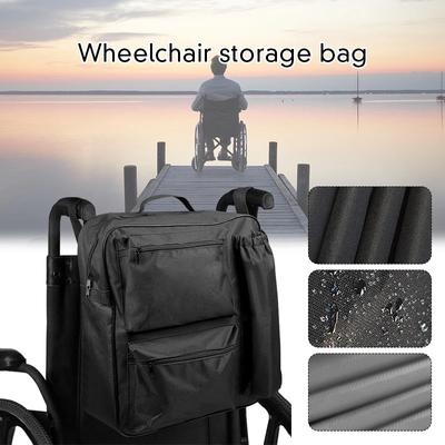 Wheelchair Storage Bag Waterproof Wheelchair Pouch Portable Wheel Chair Hanging Large Capacity Bag Walker Storage Pouch