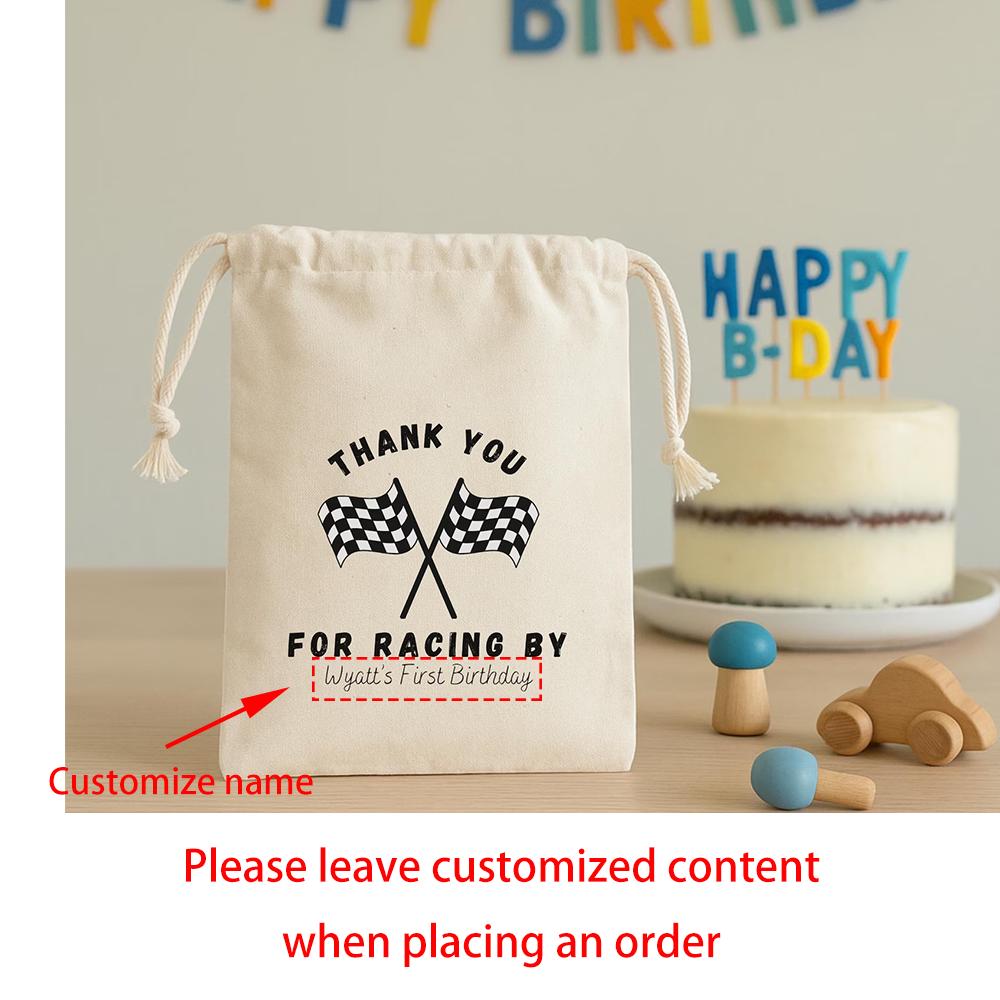 

Custom 5Pcs Race Car Birthday Party Favor Bags Fast One Goodie Bags Birthday Favors Kindergarten NewBorn Baby Shower Decor Gift 5pcs 13X18cm