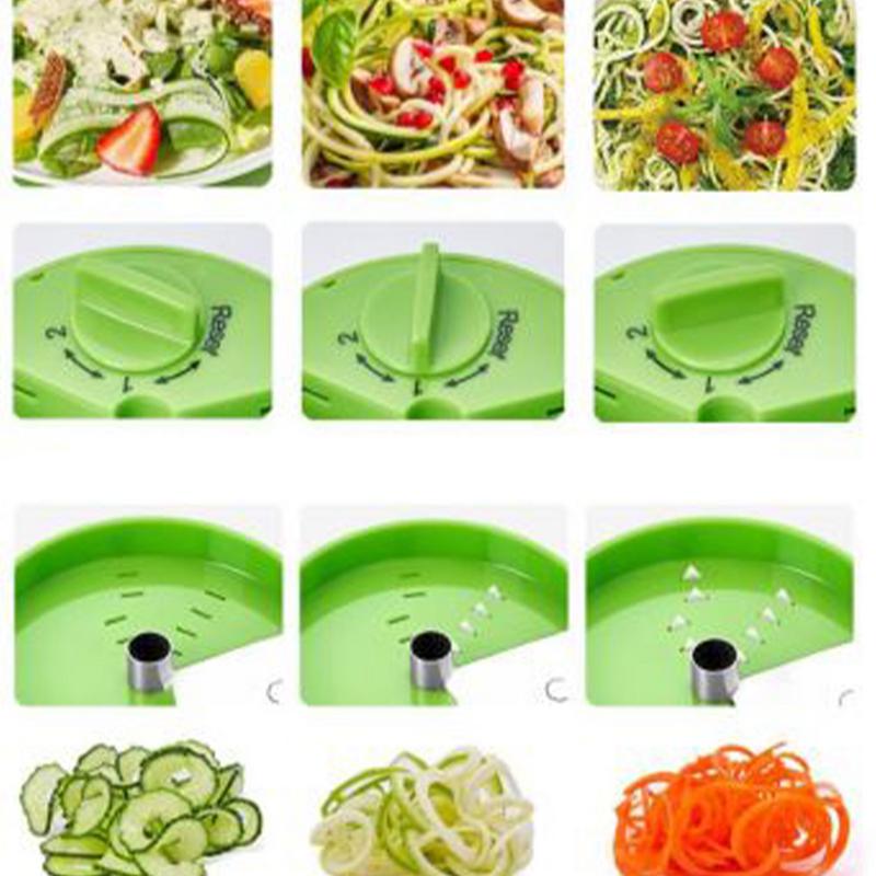 Vegetable Spiralizer Veggie Spiralizer Noodle Maker Adjustable Heavy Duty Multifunctional Manual Food Cutter Kitchen Gadgets For