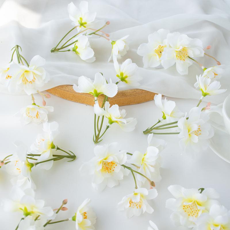 10Pcs Artificial Flowers Silk Jasmine Scrapbooking Wedding Outdoor YardGarden Home Room Decor Festival Wreath Bridal Accessories