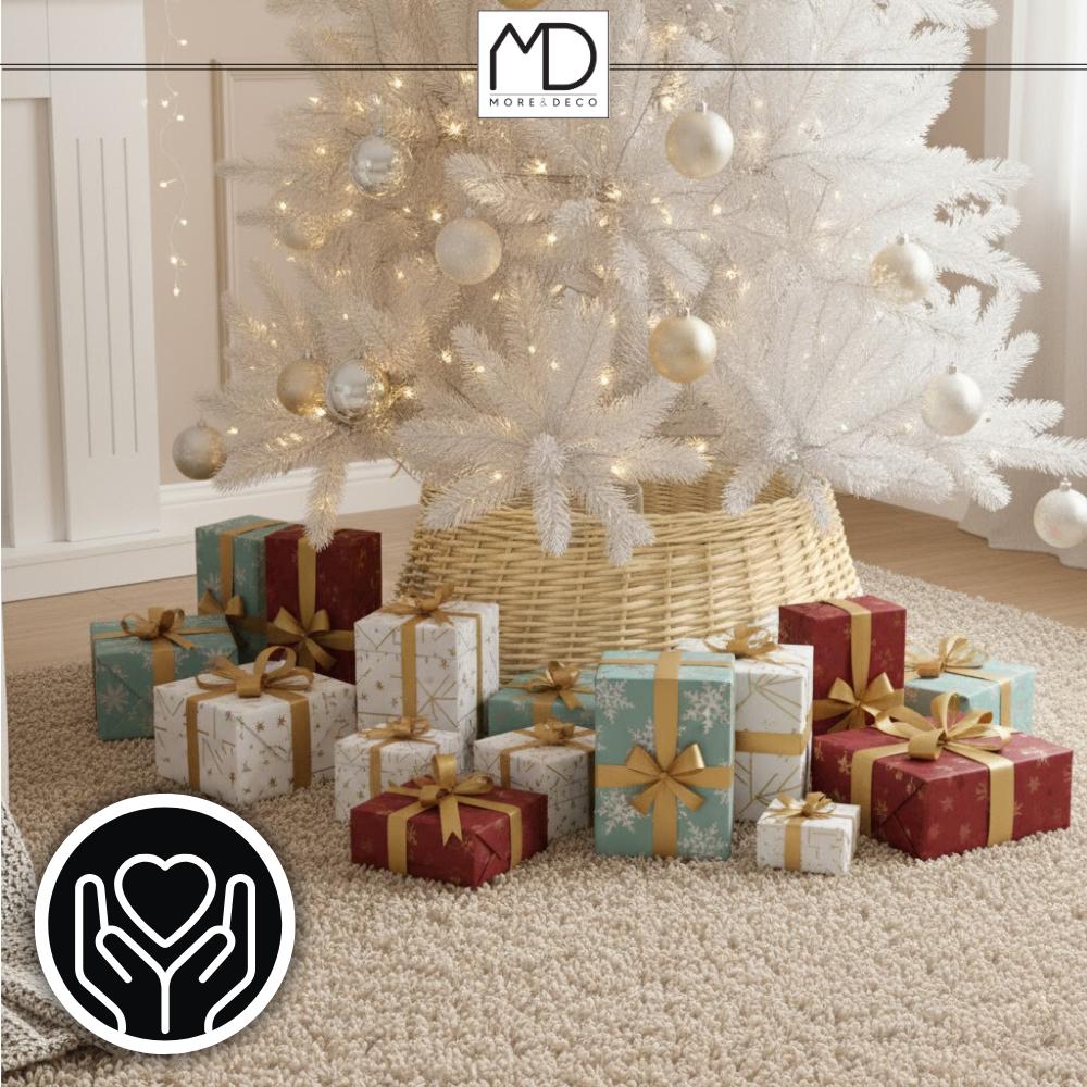 Osłona Na Doniczkę Wiklinowa Pod Choinkę Na Święta Stojak Wiklina Kosz Beż MORE&DECO