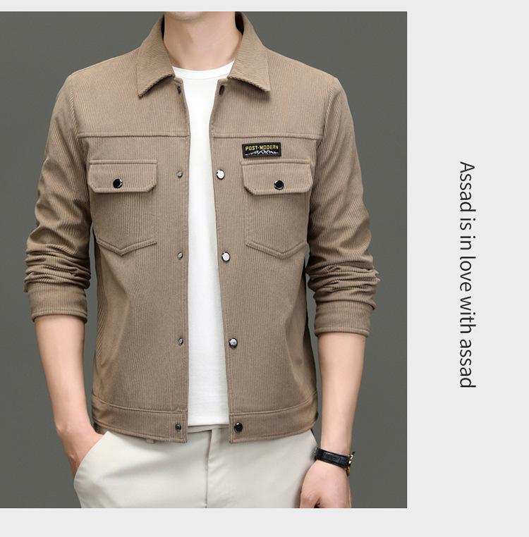 2024 Spring Men's Lapel Long Sleeve Casual Soft Jacket
