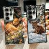 Sika Deer Elk Animal Plating Phone Case For Samsung Galaxy S24 S25 FE S26 Edge S23 Ultra S22 S21 Plus S20 Anti-Fall Airabag Cove
