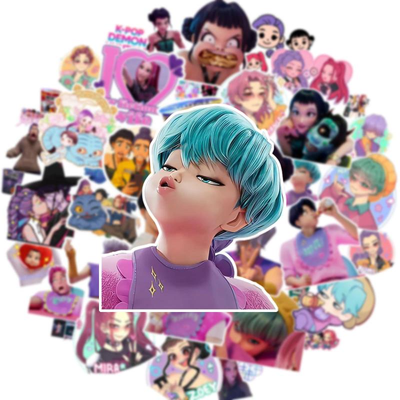 

50Pcs Kpop Demon Hunters Huntrix Saja Boys Derpy Tiger Stickers For Phone Laptop Suitcase Notebook Skateboard Waterproof Decals