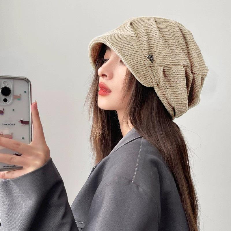 "Women's Autumn/Winter Fashion Oversized Letter Pullover Beanie - Korean Style Baotou Hat"