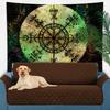 Viking Tapestry Vintage Nordic Mythology Rune Tapestry Abstract Bohemian Datura Tapestries Wall Hanging for Bedroom