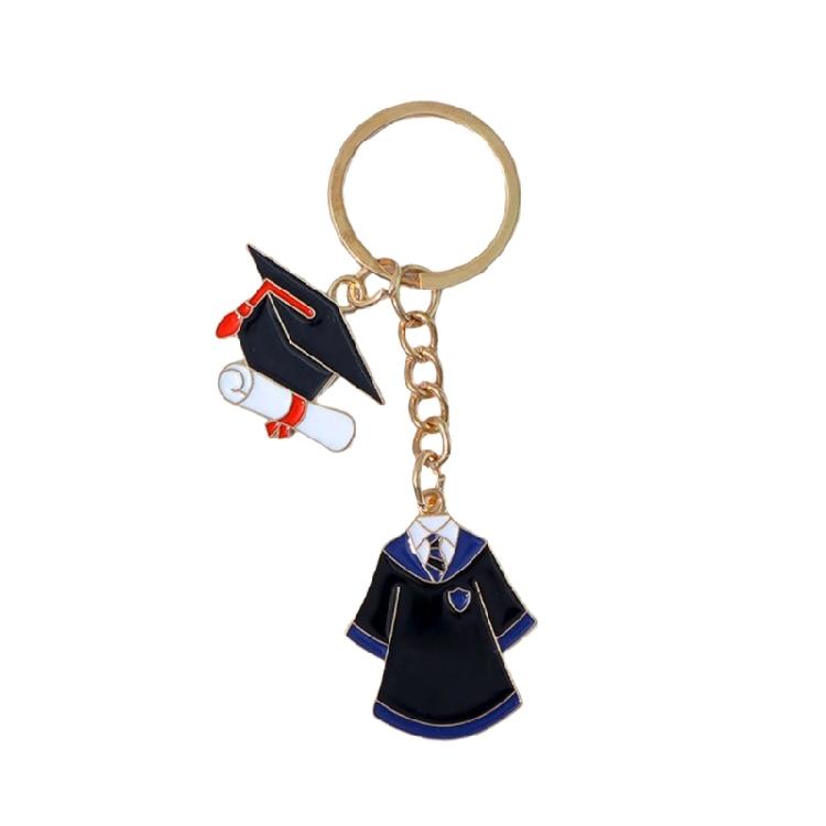 Colorful Mortarboard Academic Dress Charm Keychain Unisex Alloy Keyring Bag Pendant Graduation Ceremony Souvenir