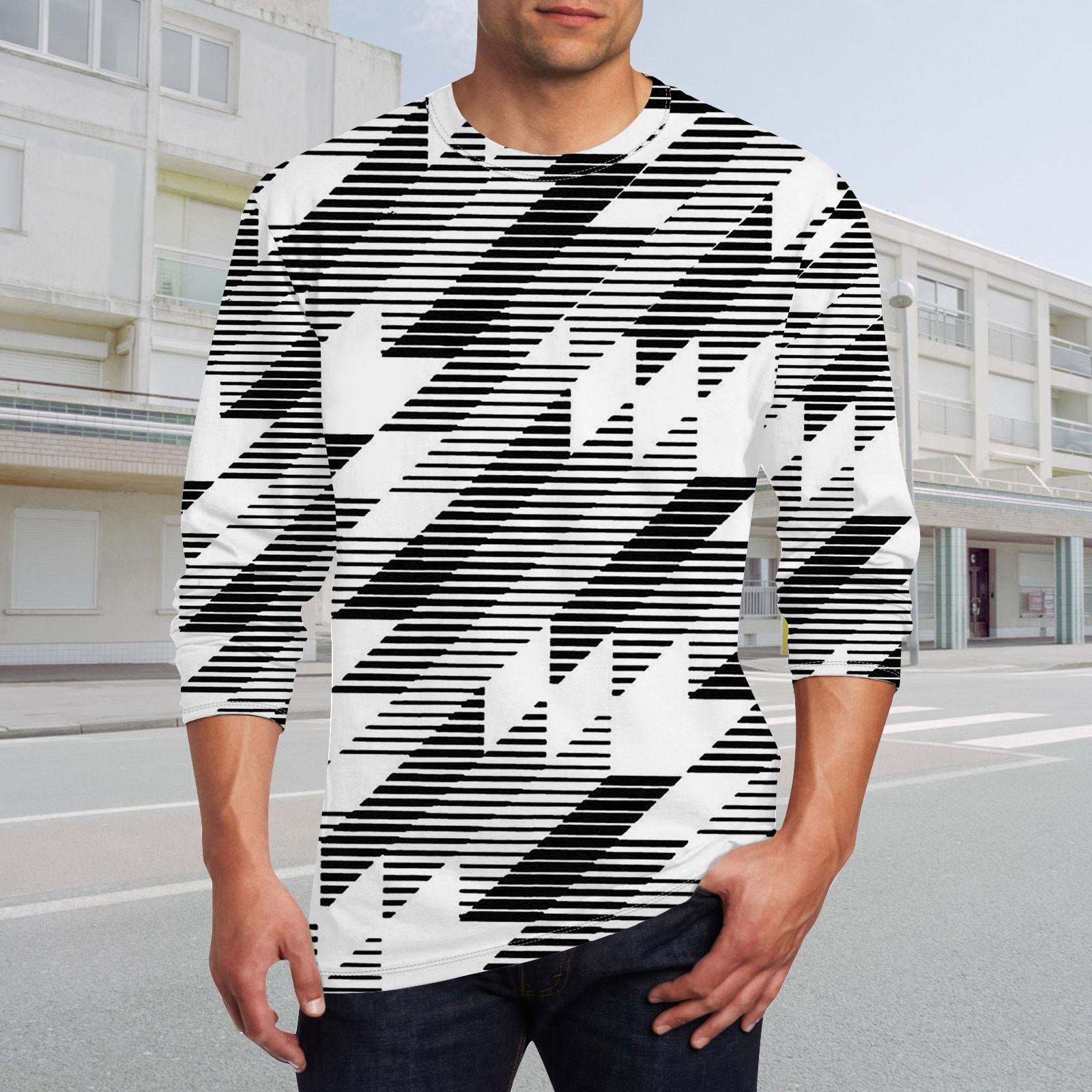 

Муж. Футболка Круглый вырез Одежда Одежда На открытом воздухе Длинный рукав С принтом Модельер Винтаж XL светло-серый