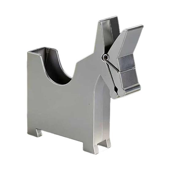 

Creative Wooden Horse-Shaped Clip Storage Box Metallic Texture Pen Holder Note Business Card Organizer Cute Animal Desktop Decor for Office School серебряный