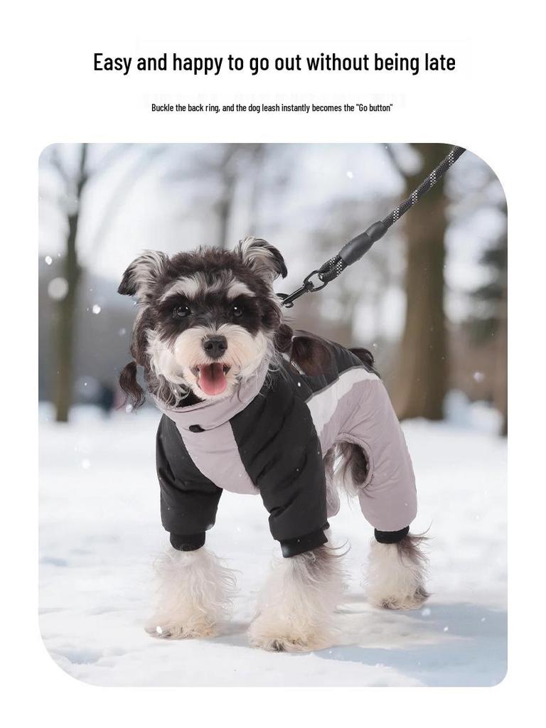 Reflective Four-Legged Cotton Dog Coat for Cold Weather